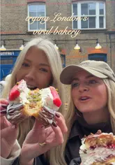 A flaky rhubarb danish and a decadent black forest beignet from Fortitude Bakehouse, a top bakery in London.