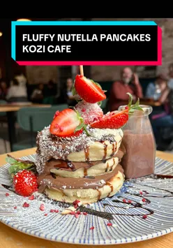 Beautiful FLUFFY Nutella pancakes at 📍 @Kozi Cafe 🥞 Before trying it I thought it was overhyped, boy was I wrong  #brunch #pancakes #foodreview #glasgow