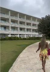 Interior of the spacious Royalton all-inclusive resort in Punta Cana, praised for its gorgeous bathroom and setup.