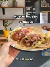 Authentic Latin street food, likely a burrito or taco, from Rascal Burrito in Cathays, Cardiff.