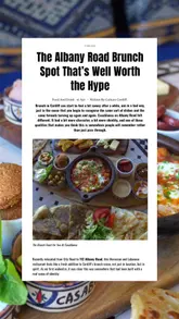 Moroccan and Lebanese brunch spread with pastries, fruit, dips, and hot drinks on a sunlit table at Casablanca, Cardiff.