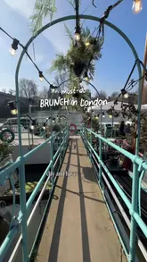 A short, engaging reel showcasing a brunch experience at Peggy Jean, a cafe located on a boat in Richmond, London. The video features shots of the riverside setting, the boat exterior, and close-ups of brunch dishes like pancakes and avocado toast.