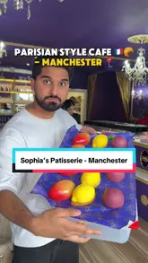 Here are a few options for your SEO alt text, keeping under the 125-character limit:

**Option 1 (Descriptive):**
Parisian-style cafe interior with elegant decor at Sofia Patisserie in Manchester.

**Option 2 (Focus on product):**
A selection of gourmet French pastries displayed at Sofia Patisserie cafe in Manchester.

**Option 3 (Short & punchy):**
Elegant French-inspired cafe interior at Sofia Patisserie, a popular dessert spot in Manchester.