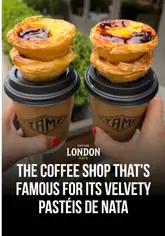 Here are a few options for your SEO alt text, keeping under the 125-character limit:

**Option 1 (Descriptive & SEO-focused):**
"Iced coffee and a flaky, golden pastel de nata pastry at Tamp Coffee in Chiswick, London."

**Option 2 (Action-oriented):**
"Close-up of a delicious pastel de nata and speciality coffee at Tamp Coffee cafe on Devonshire Road, London."

**Option 3 (Short & punchy):**
"Speciality coffee and traditional Portuguese pastel de nata pastry at Tamp Coffee in Chiswick, London."

**SEO Tip:** Always include the location (London/Chiswick) and the main subject (coffee/pastel de nata) to help your image rank in search engines.