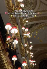 The video follows a creator's evening in London, starting with a visit to the Royal Ballet & Opera for a performance, highlighting the 'Young RBO' discount scheme for under-25s. It then transitions to Bar Cicoria, a nearby rooftop bar, showcasing cocktails and Italian-style small plates (cicchetti) as a perfect pre-theatre dining option.