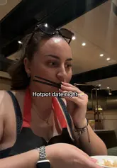 A vlog-style review of a date night at Haidilao Hot Pot in London. The video covers the ordering process via tablet, the extensive sauce station, the raw ingredients including beef, lamb, and shrimp balls, the cooking process in the hotpot, and the complimentary ice cream.