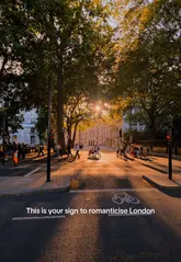 A cinematic montage showcasing various aesthetic locations across London, including landmarks, restaurants, and canals, designed to evoke a romantic and relaxing atmosphere.