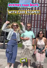 A group of friends participates in a 'Food Escapes' scavenger hunt in Manchester, following WhatsApp clues to discover three secret food spots, showcasing the city and the food they ate along the way.