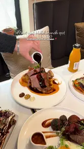 A short, music-led montage showcasing a variety of brunch dishes, including burgers, wings, tacos, and French toast, at Meli Melo in Walthamstow.