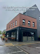 A static exterior shot of the restaurant 'Sonder' in Cardiff, used to announce its inclusion in the Michelin Guide.