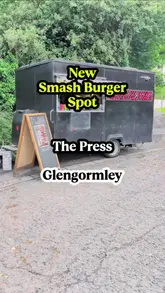 A review of a smash burger food truck called The Press located in a layby in Glengormley, showcasing the cooking process and the final burgers.