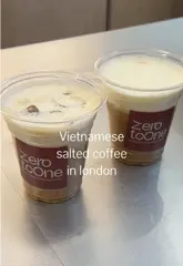 A short video showcasing Vietnamese salted coffee and the interior of a coffee shop in Shoreditch, London.