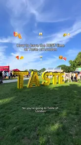 A helpful listicle-style vlog providing practical tips for attending the Taste of London festival, including advice on prioritizing food stalls, bringing a tote bag for freebies, participating in games, and enjoying the overall atmosphere.