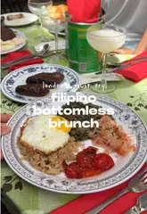 A group of friends enjoys a bottomless brunch at Bintang in Kentish Town, featuring Filipino dishes like hot honey wings, tapa steak, and halo-halo, alongside cocktails.
