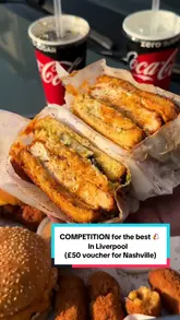 A fast-paced, vlog-style food haul video showcasing a takeaway order from Nashville Cluck. The creator presents various items including burgers, chicken tenders, fries, and cheese bites, highlighting the food's appearance and quality with enthusiastic voiceover commentary.
