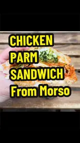 A short, energetic video showcasing a sandwich shop called Morso in Dublin. It features shots of the exterior, the menu board, the interior, and a close-up of a chicken parm sandwich being held and pulled apart.