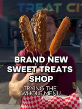 A high-energy, fast-paced review of Treat City in Belfast, where the creator samples the entire menu of indulgent desserts, including bubble waffles, mini Dutch pancakes, crepes, and milkshakes. The video effectively highlights the variety of sweet treats available and the shop's late-night accessibility.