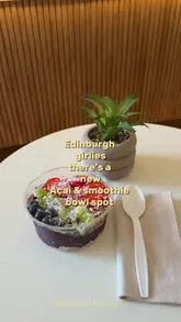 A short, simple promotional video for a new açai and smoothie bowl shop in Edinburgh, highlighting the interior and the product ahead of its official launch.
