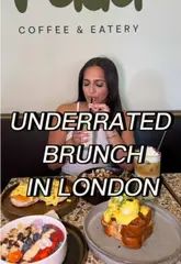 A review of brunch items at Rada Cafe, featuring the creator tasting various dishes and drinks.