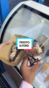 A short, engaging video showcasing a new ice cream shop in Ilford, highlighting their gelato sticks, soft serve, and various topping options.