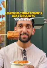 A fast-paced, engaging listicle-style video showcasing a six-stop dessert crawl in London's Chinatown, highlighting specific items at each venue.