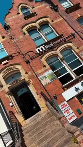 A short video showcasing a matcha-focused cafe in Leeds, highlighting the interior, merchandise, and various matcha-based drinks and cookies.