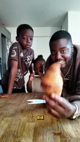 A father and his two sons prepare viral ice cream croissants at home, resulting in a chaotic and humorous family cooking session.