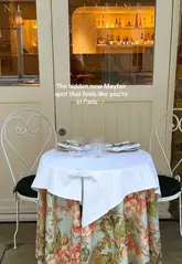 A short, aesthetic reel showcasing Latine in Mayfair, highlighting its Parisian-inspired interiors and a fusion menu featuring French and Latin American dishes like sea bass ceviche, lobster tacos, and plantain tarte tatin.