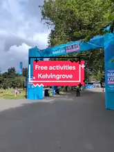 A walkthrough video of the Commonwealth Games Live Site at Kelvingrove Park, highlighting various family-friendly activities, sports zones, and food options available for a limited time.