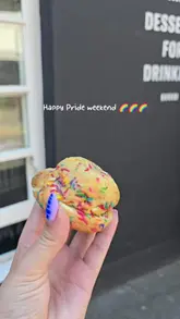 A montage of various food and drink items from different venues in Brighton, presented as a Pride weekend food tour.