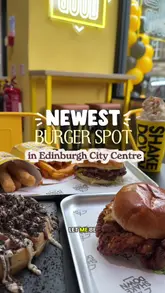 A promotional reel for a new Shakedown burger restaurant in Edinburgh, featuring a tour of the interior, a look at the ordering process, and close-up shots of their burgers, loaded fries, milkshakes, and waffles.