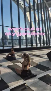 A vlog-style reel showcasing a HIIT workout event hosted by Shreddy at the Sky Garden in London, highlighting the scenic views, the workout session, and the post-workout refreshments.