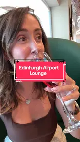 A travel vlog showcasing the Escape Lounge at Edinburgh Airport, highlighting the amenities, food and drink options, and the relaxed atmosphere for travelers before their flight.