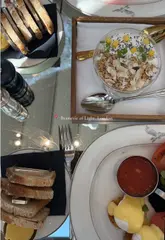 A short, aesthetic montage showcasing the interior and breakfast menu at Brasserie of Light in Selfridges, London, featuring the iconic Pegasus statue and various breakfast dishes.