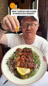 A fast-paced, engaging review of Kismet, a new Turkish meyhane in Borough Market. The video features the creator touring the venue, highlighting the open-fire kitchen, and tasting various dishes from the £50 tasting menu, including dips, kebabs, and baklava.