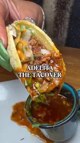 A promotional video for 'Adelita', a new Mexican restaurant concept launching at a taco festival. The video features creators showcasing signature dishes like lamb birria tacos, prawn baja, seafood tostada, and elote, alongside their spicy mango margarita.