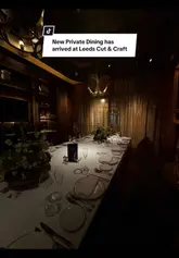 A cinematic tour of the new private dining space at The Cut & Craft in Leeds, highlighting the moody, upscale interior, table settings, and dining experience.