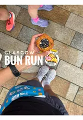 A recap of a 'Bun Run' half-marathon event in Glasgow where runners stopped at six different bakeries along the route.