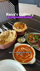 A video review of a new Indian restaurant in Leicester city centre, featuring a variety of dishes including pani puri, paneer biryani, and crispy starters, along with cocktails.