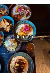A review-style reel where the creator visits La Masa in Glasgow, showcasing various Mexican dishes including tacos, tostadas, and churros, while maintaining a humorous narrative about trying to join a local food blogging group.