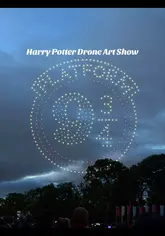 A vlog-style video capturing the Harry Potter Drone Art Show at Hamilton Racecourse, featuring drone light displays of iconic characters and scenes, accompanied by a live violinist.