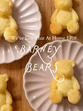 A step-by-step recipe tutorial for making homemade bear-shaped sponge cakes filled with chocolate spread.
