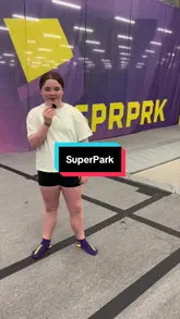 A young creator provides a tour of the new SuperPark activity venue in Glasgow, highlighting various attractions including trampolines, a running track, go-karts, an interactive floor, and basketball hoops.