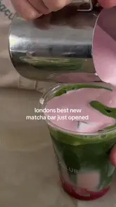 A first-person vlog showcasing a visit to Onyx Matcha Club in London. The creator highlights the customisable matcha menu, the ordering process, the aesthetic interior, and the various matcha-based drinks and snacks available.