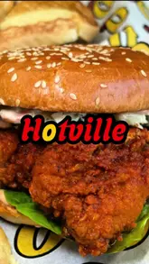 A food review of Hotville in Birmingham, focusing on their Nashville hot chicken burger, tenders with Texas toast, and loaded fries.