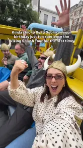 A vibrant travel vlog documenting a birthday trip to Dublin, focusing on the experience of the Viking Splash Tour. The video captures the energetic atmosphere, the amphibious nature of the tour, and the fun group dynamic.