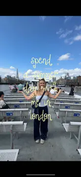 A 'day in the life' vlog following a creator and her father as they explore London, featuring a Thames lunch cruise, matcha from Blank Street, book shopping, and dinner at Gordon Ramsay's Bread Street Kitchen & Bar.