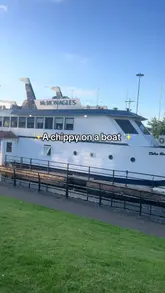 A video tour of McMonagles, a unique fish and chip shop located on a floating boat on a canal in Clydebank, showcasing the exterior, interior, menu, and food offerings.
