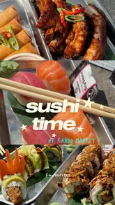 A creator visits Inamo Sukoshi at Kargo Market in Salford, showcasing the outdoor seating area, the variety of sushi, ribs, and cocktails, and providing a taste test review.