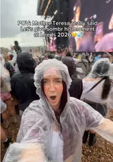 A handheld vlog capturing the atmosphere at Leeds Festival during a rainstorm, featuring the creator and the crowd.